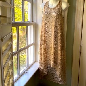 Elif for Jordon Taylor / Sundance / Gold Mesh Beachwear Coverup Dress / Size L